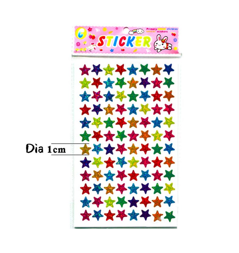 DOYIFun Pack of 1560pcs 1cm&1.3cm Self Adhesive Assorted Colors Laser Shiny Sparkle Star Stickers Kids Students Rewards Teachers Supplies(1cm&1.3cm) - Image 3